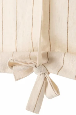 Best Ellos Home Roll up-gardin Elly Thin Stripe Rollup i genanvendt halvlinned Bronzebrun
