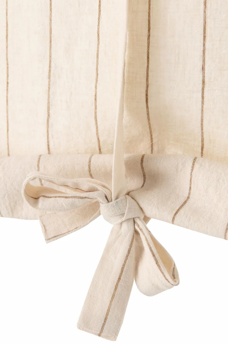 Best Ellos Home Roll up-gardin Elly Thin Stripe Rollup i genanvendt halvlinned Bronzebrun