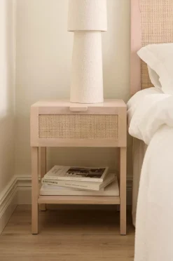 Outlet Ellos Home Sengebord / Opbevaringsbord Francis Förvaring Hylla Mat sand mat sand