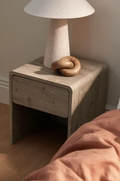 Outlet Ellos Home Sengebord Mydisa Hvid laseret