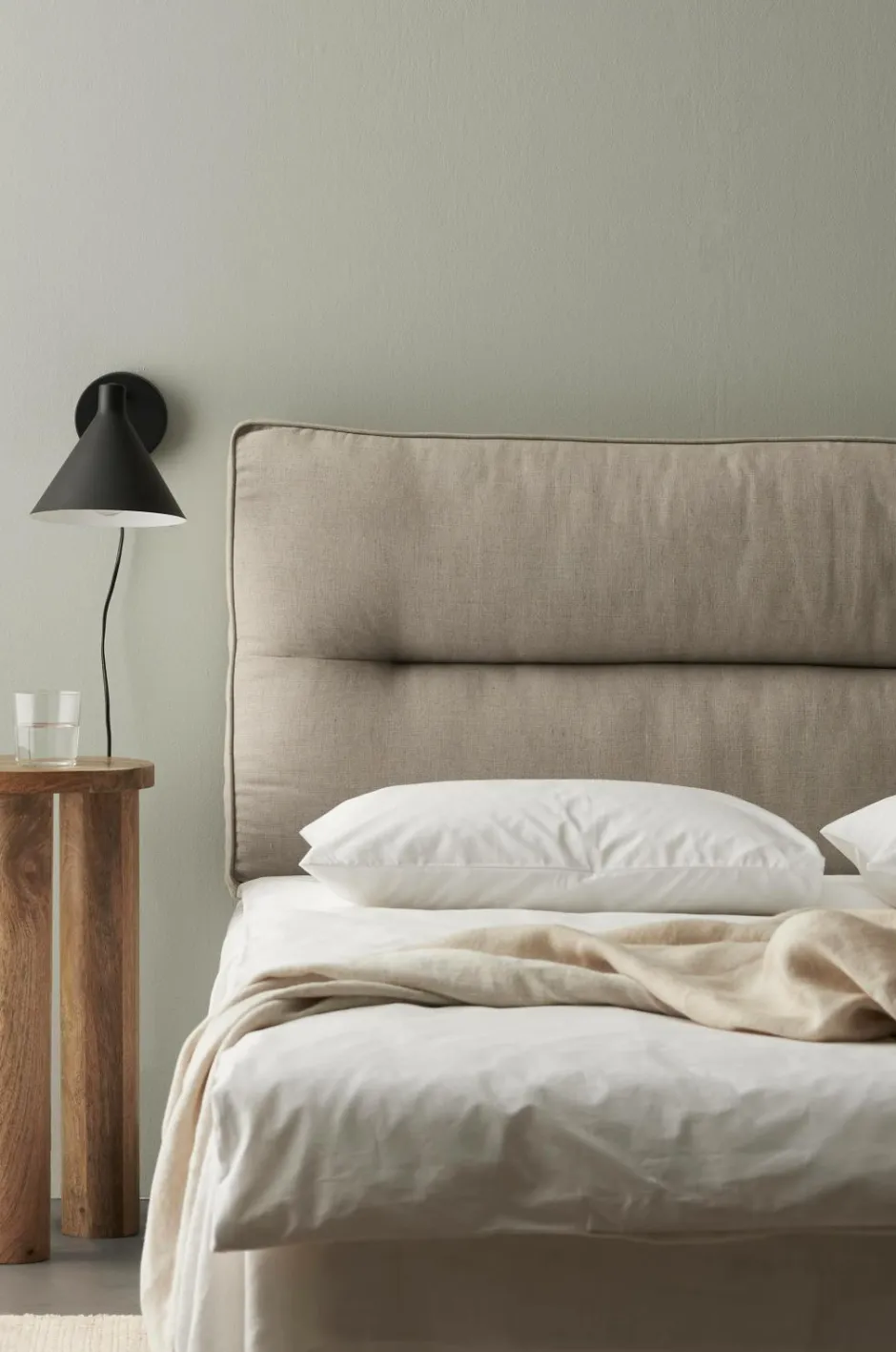 Discount Ellos Home Sengegavl Sleep 180 cm Lys beige