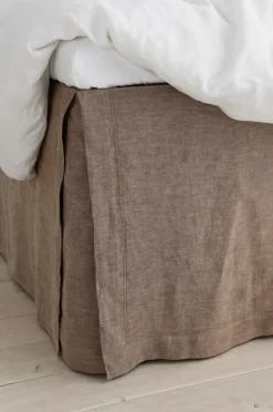 Ellos Home Sengekappe Elmira i vasket hør 60 cm Kanelbrun/hørfarvet