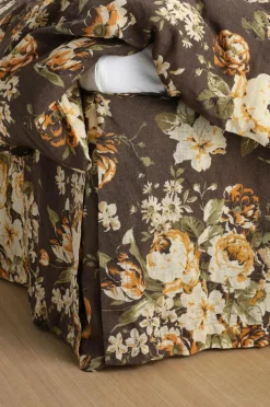 Hot Ellos Home Sengekappe Candice Rose i vasket linned 52 cm Brun ny