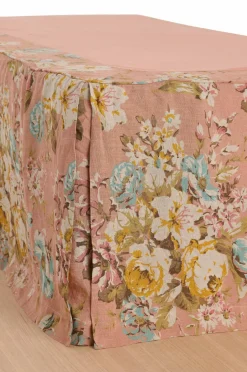 Ellos Home Sengekappe Candice Rose i vasket linned 52 cm Brunrosa