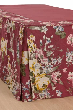 Best Ellos Home Sengekappe Candice Rose i vasket linned 52 cm Bourgogne