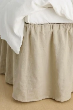 Discount Ellos Home Sengekappe Candice i vasket linned 52 cm Linen beige
