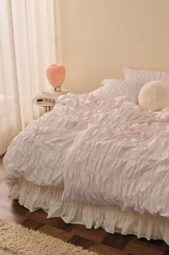 Sale Ellos Home Sengesæt Avery Elastic i bomuldspercale 2 eller 3 stykker Lys abrikosrosa
