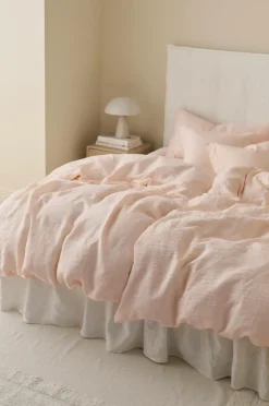 Ellos Home Sengesæt Candice i vasket hør - 2 eller 3 dele Lys rosa