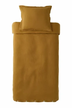Outlet Ellos Home Sengesæt Candela i muslin, 2 eller 3 dele Brungul