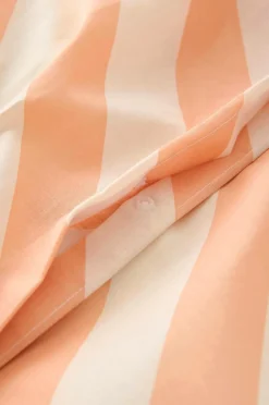 Outlet Ellos Home Sengesæt Diagonal Stripe i bomuld 2 dele Aprikos