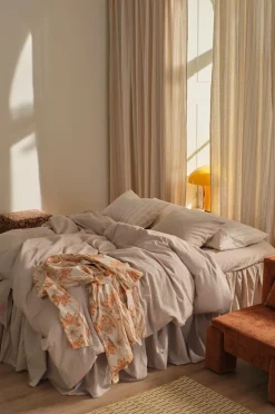 Online Ellos Home Sengesæt Elly i genanvendt halvlinned 2 eller 3 stykker Linen beige