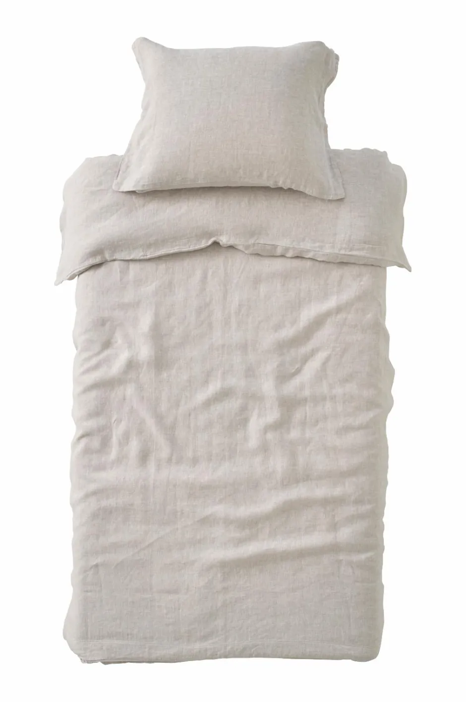 Outlet Ellos Home Sengesæt Elmira i vasket hør 2 eller 3 dele A121b 100% linen beige
