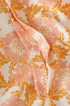 Best Ellos Home Sengesæt Glorai Flower i bomuldssatin Rosa/gul