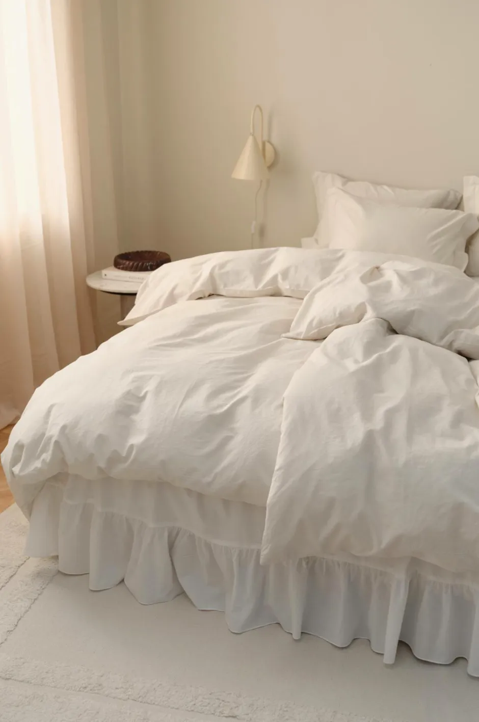 Discount Ellos Home Sengesæt Juliette af økologisk bomuld - 2 eller 3 dele Lys gråhvid