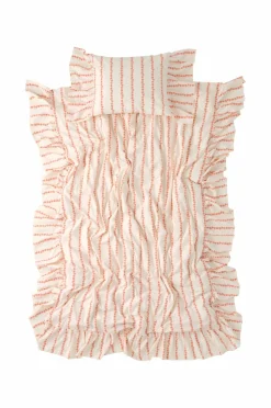 Discount Ellos Home Sengesæt Juliette Garland Giant Frill i bomuld 2 dele Abrikosrosa/creme