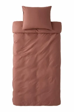 Discount Ellos Home Sengesæt Luca i bomuldspercale 2 eller 3 stykker Cognacsröd