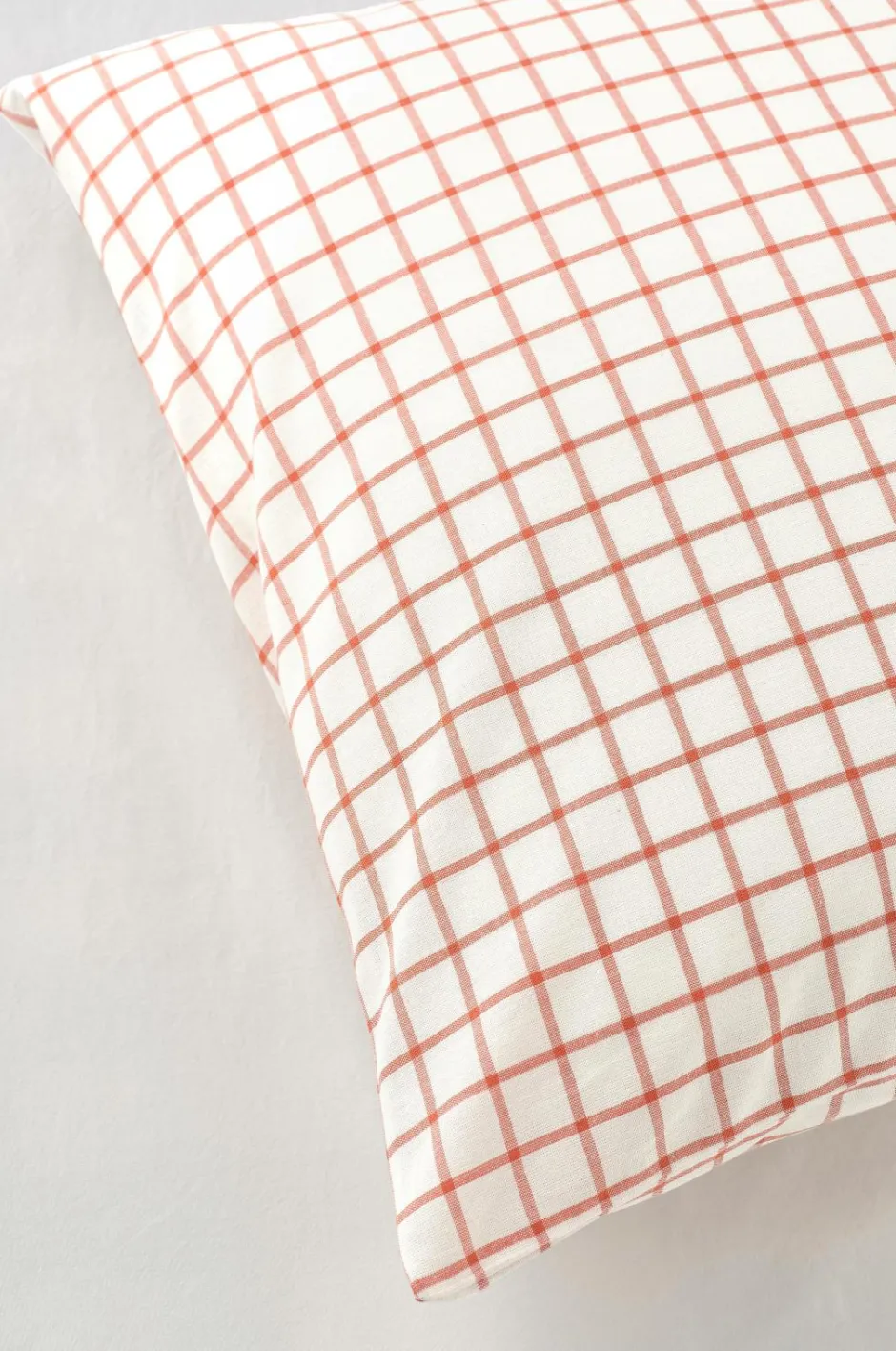 Outlet Ellos Home Sengesæt Sonneli Check i bomuld 2 eller 3 stykker Mørk abrikos orange