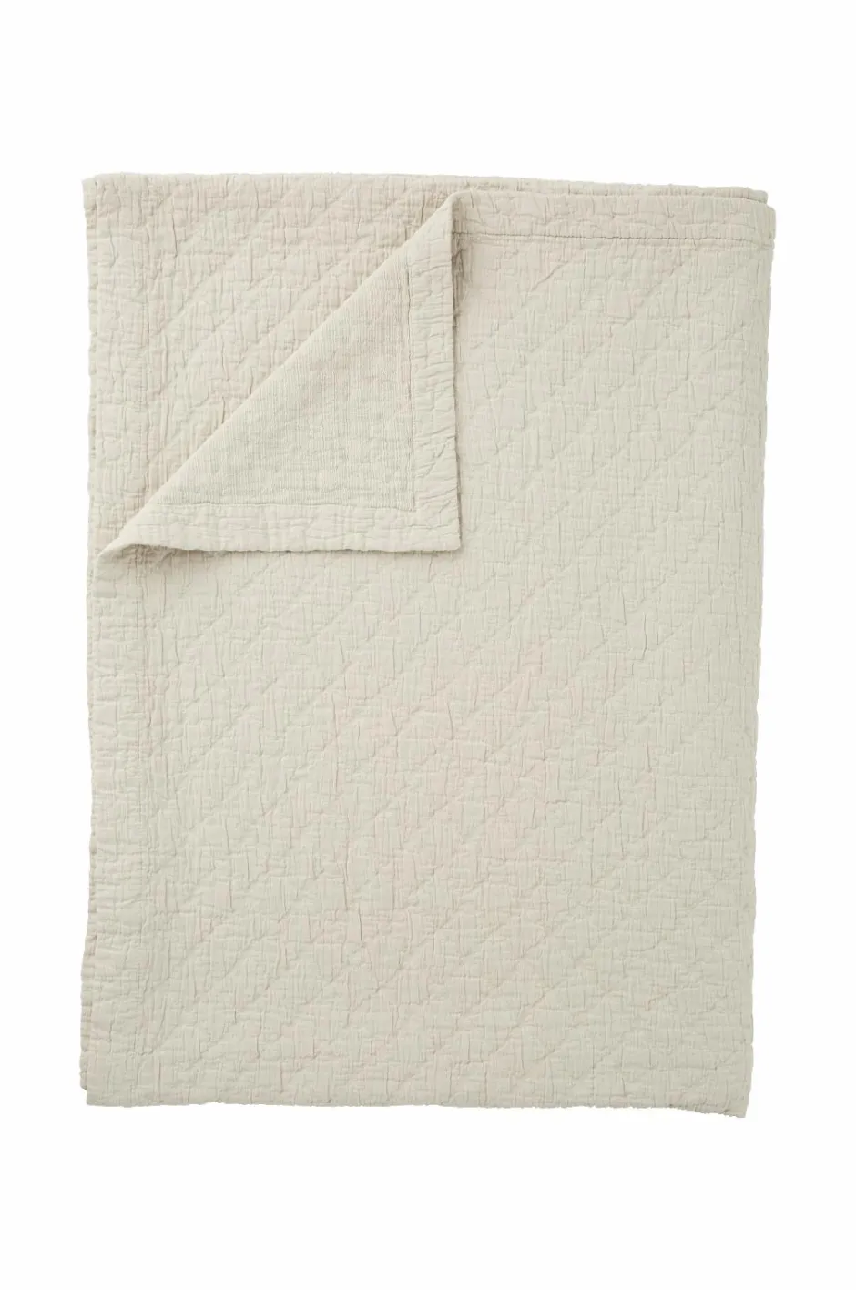 Clearance Ellos Home Sengetæppe Thelma Check i bomuld Beige