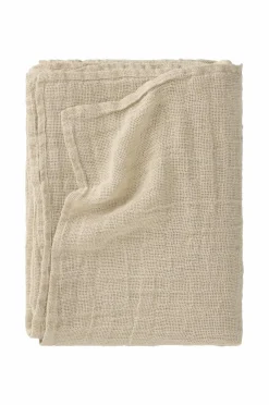 Sale Ellos Home Sengetæppe Candice Grating i vasket linned Linen beige