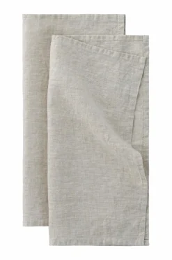 Outlet Ellos Home Serviet Malva 2-pak i 100% hør Lærredsbeige