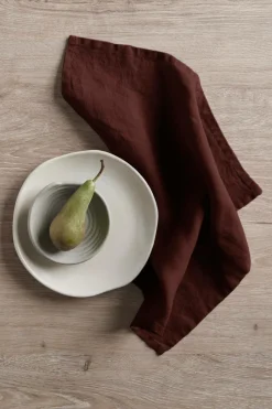 New Ellos Home Serviet Malva 2-pak i 100% hør Bourgogne
