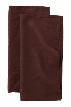 New Ellos Home Serviet Malva 2-pak i 100% hør Bourgogne