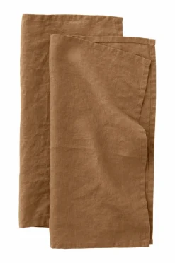 Discount Ellos Home Serviet Malva 2-pak i 100% hør Guldbrun