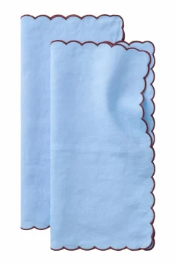 Clearance Ellos Home Servietter Malva Scallop 40x40 cm 2-pak Himmelblå