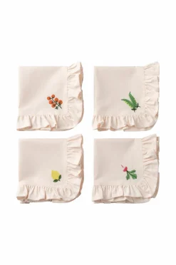 Outlet Ellos Home Servietter Lovisa Embrodery 4-pak Lyserød