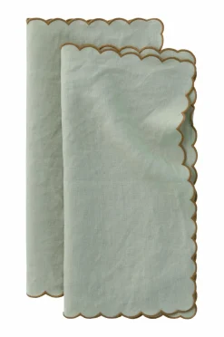 Discount Ellos Home Servietter Malva Scallop 40x40 cm 2-pak Grøn