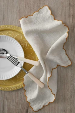 Hot Ellos Home Servietter Malva Scallop 40x40 cm 2-pak Lærredsbeige