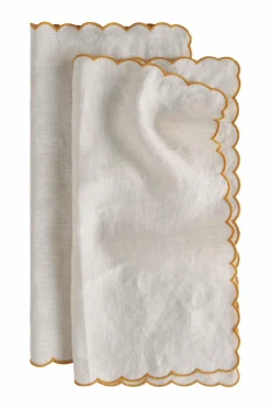 Hot Ellos Home Servietter Malva Scallop 40x40 cm 2-pak Lærredsbeige