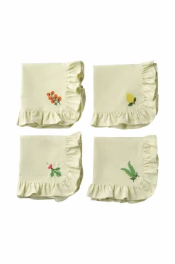 Outlet Ellos Home Servietter Lovisa Embrodery 4-pak Lys avocadogrøn