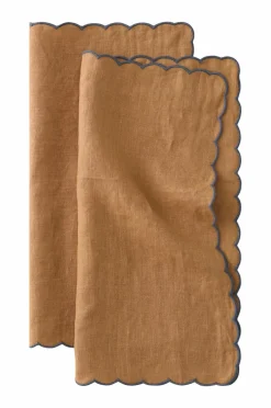 Online Ellos Home Servietter Malva Scallop 40x40 cm 2-pak Guldbrun