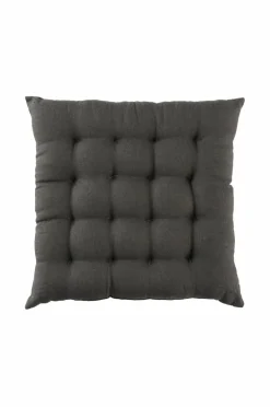 Ellos Home Siddehynde Candice af vasket hør, 40x40x5 cm Gråsort