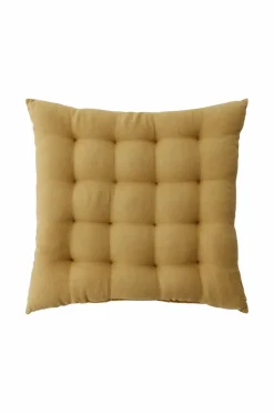 Sale Ellos Home Siddehynde Candice af vasket hør, 40x40x5 cm Bronzegrøn