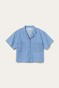 Sale Ellos Home Skjorte Denim Camp Collar Lyseblå