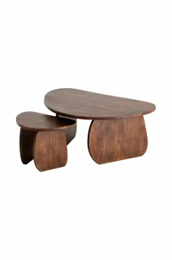 Discount Ellos Home Sofabord Mushroom sæt med 2 stk. Mørkebrun