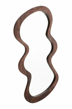 Outlet Ellos Home Spejl Wave Mørkebrun