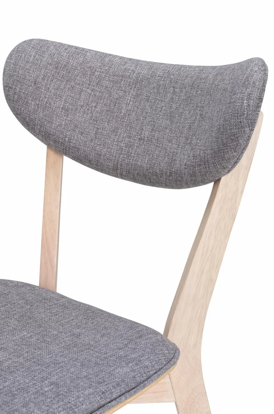 Ellos Home Spisegruppe Ridney med 1 bord + 4 stole med polstring Vitlaserad Grå