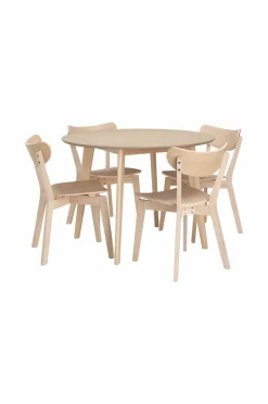 Discount Ellos Home Spisegruppe Ridney med 1 bord + 4 stole Vitlaserad
