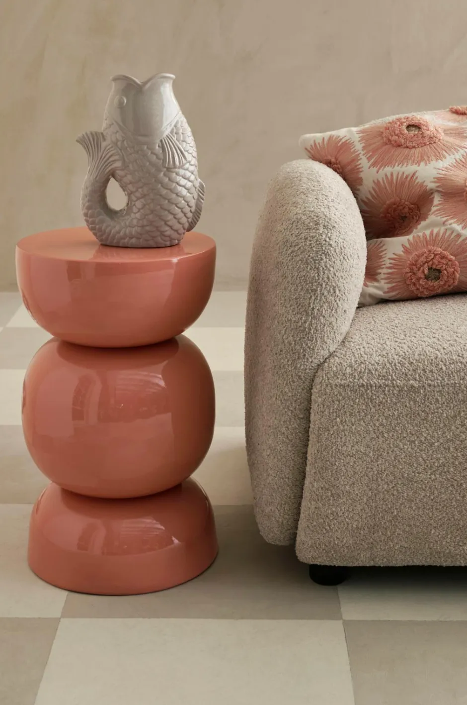 Best Ellos Home Taburet Rulle Ø 30 cm Rosa