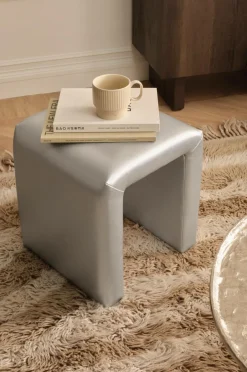 Online Ellos Home Taburet Stool Silvano Sølvfarvet