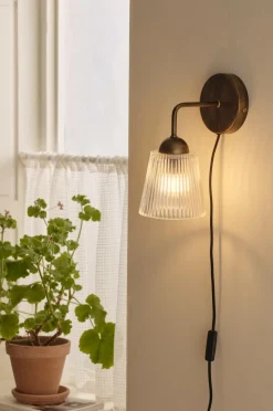 Best Ellos Home Væglampe Colin Klart glas/antikbrun