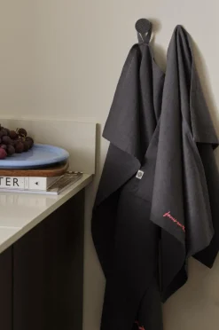 Best Ellos Home Viskestykke Elly i genanvendt halvlinned 2-pak Thundergrey