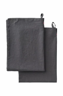 Best Ellos Home Viskestykke Elly i genanvendt halvlinned 2-pak Thundergrey