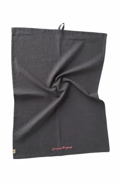 Best Ellos Home Viskestykke Elly i genanvendt halvlinned 2-pak Thundergrey