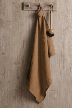 Sale Ellos Home Viskestykke Malva i 100% hør Guldbrun