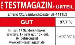 Best Emerio Sandwichtoaster, 4 skiver XXL Black