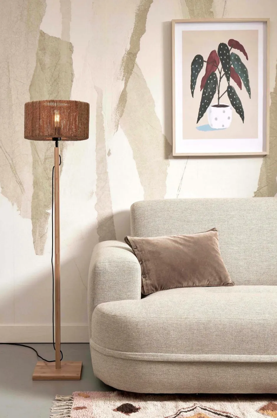 Clearance Good&Mojo Gulvlampe lige Iguazu Natural